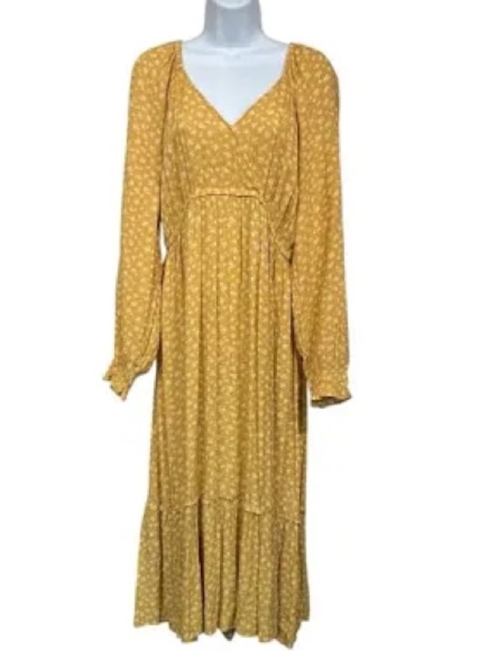 Sonoma Mustard Yellow Long Sleeve Maxi Dress